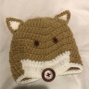 Mud pie infant/newborn fox crochet hat